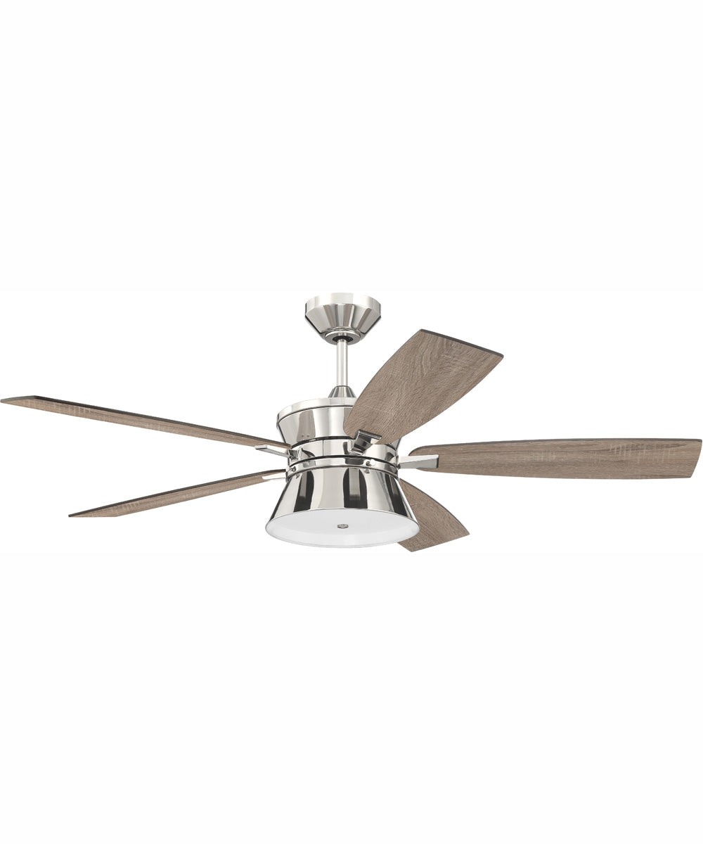52" Dominick 3-Light Ceiling Fan Polished Nickel