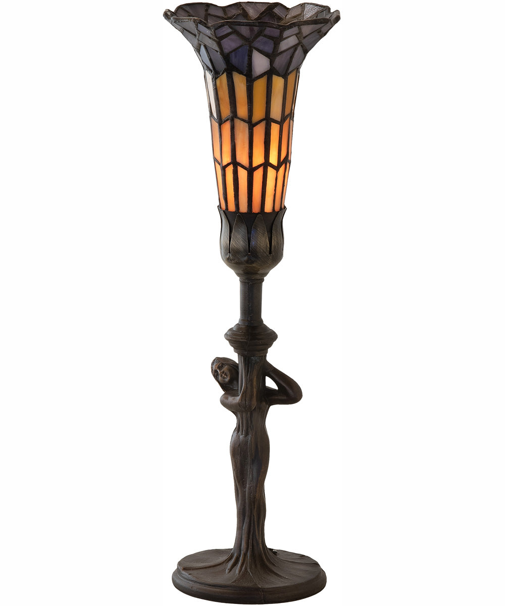 15" High Stained Glass Pond Lily Nouveau Accent Lamp