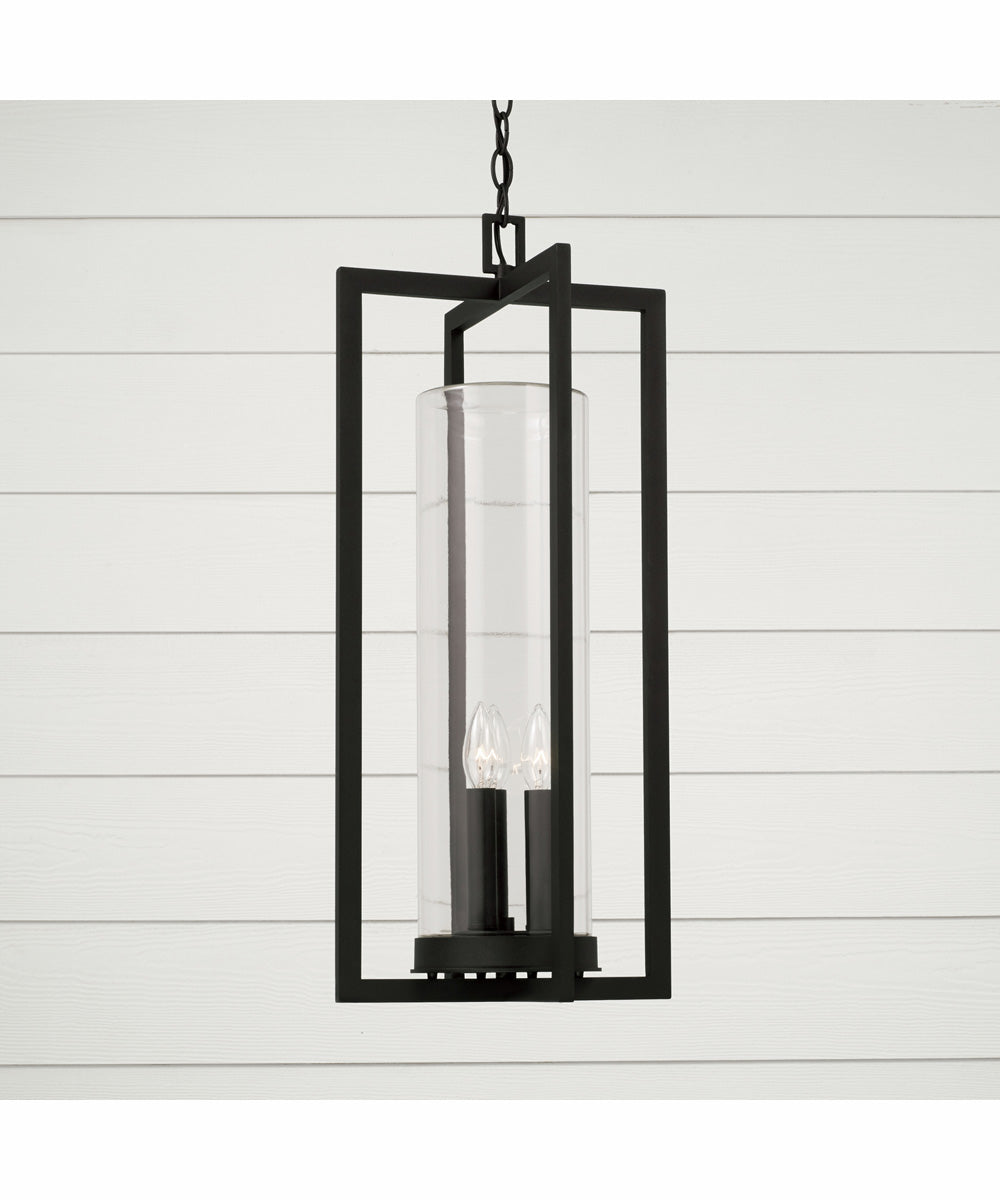 Kent 3-Light Outdoor Hanging-Lantern Rain or Shine - Black