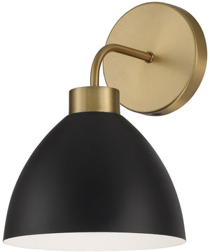 Ross 1-Light Sconce Aged Brass and Black