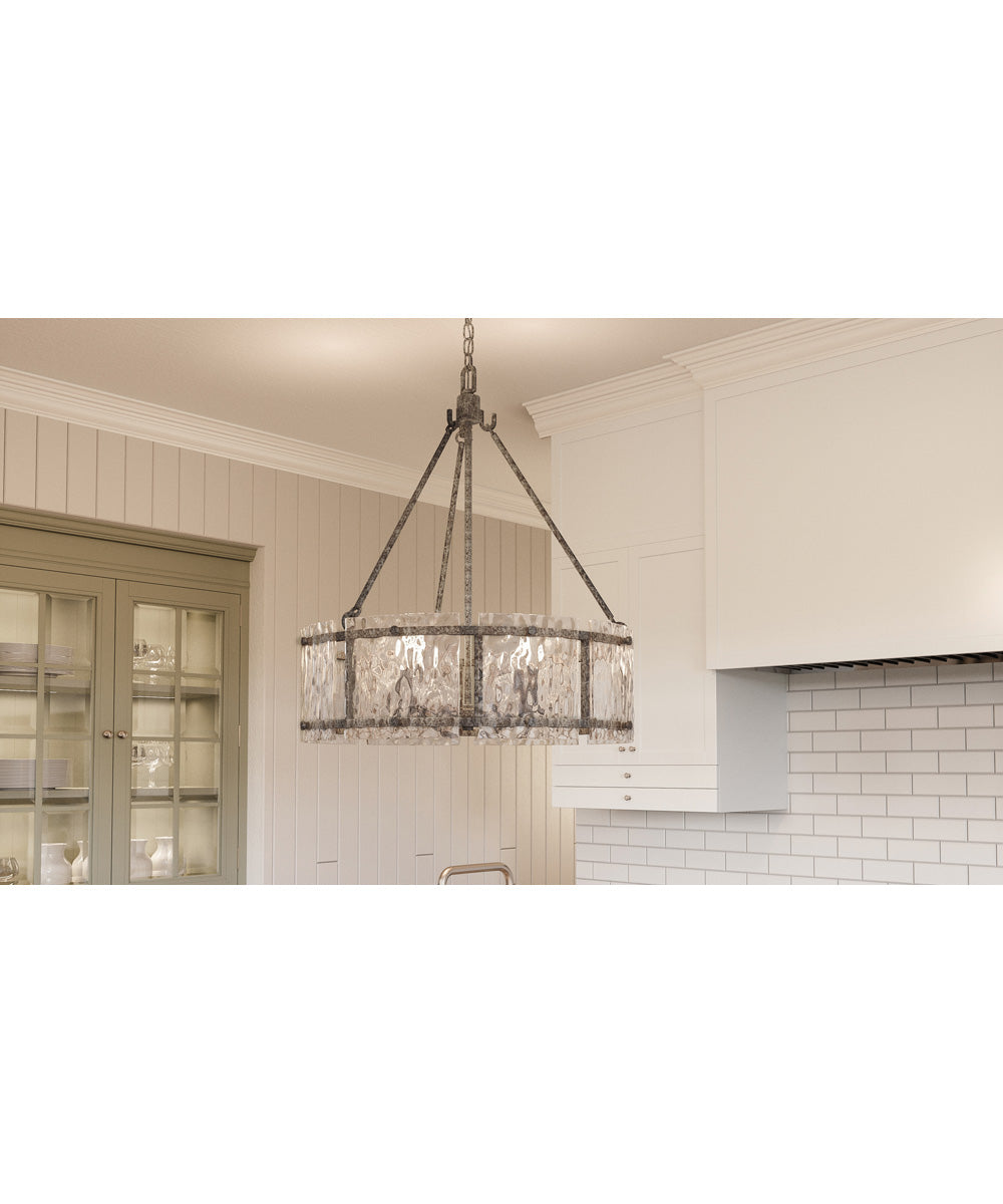 Fortress 5-light Pendant Mottled Silver