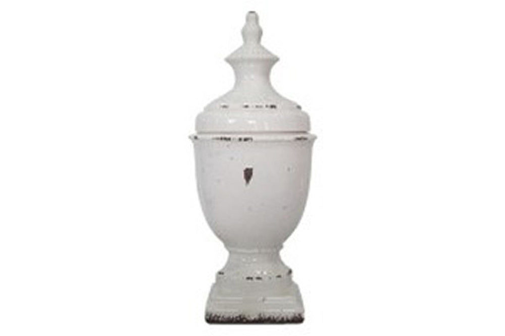 20"H Devorit Jar Antique White