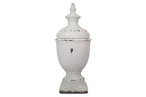 20"H Devorit Jar Antique White