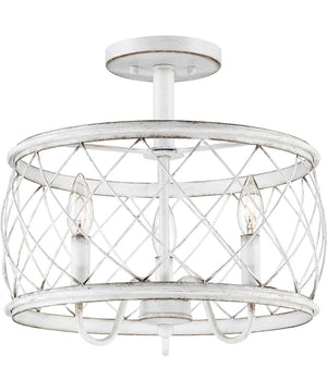 Dury Medium 3-light Semi Flush Mount Antique White