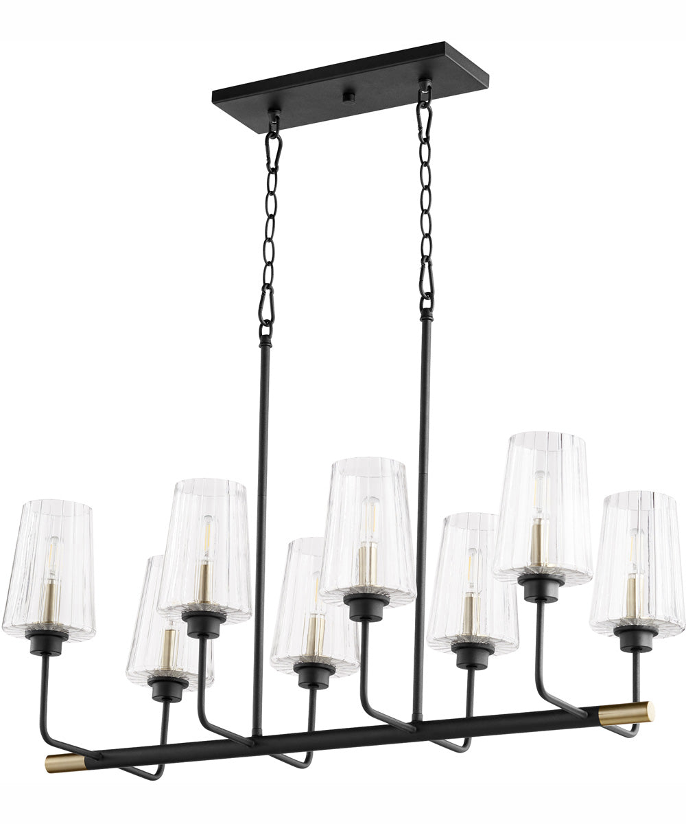 Dalia 8-light Chandelier Textured Black w/ Aged Brass