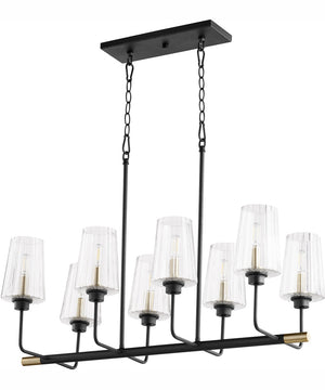 Dalia 8-light Chandelier Textured Black w/ Aged Brass