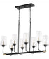 Dalia 8-light Chandelier Textured Black w/ Aged Brass