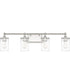 Camden 4-Light Vanity In Polished Nickel With Clear Beveled Glass