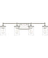 Camden 4-Light Vanity In Polished Nickel With Clear Beveled Glass