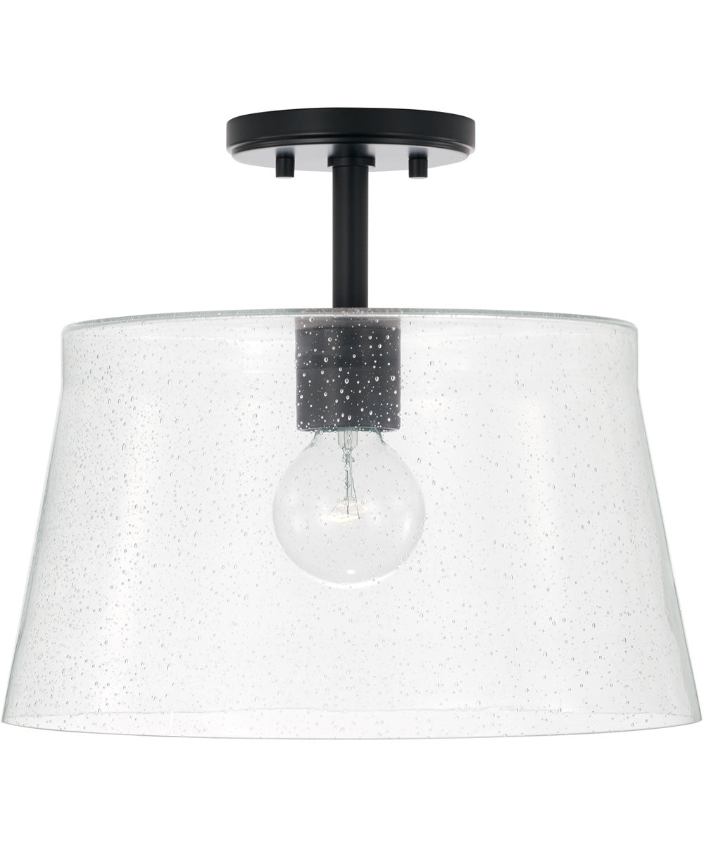 Baker 1-Light Dual-Mount Pendant/Semi-Flush Mount Matte Black