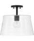 Baker 1-Light Dual-Mount Pendant/Semi-Flush Mount Matte Black