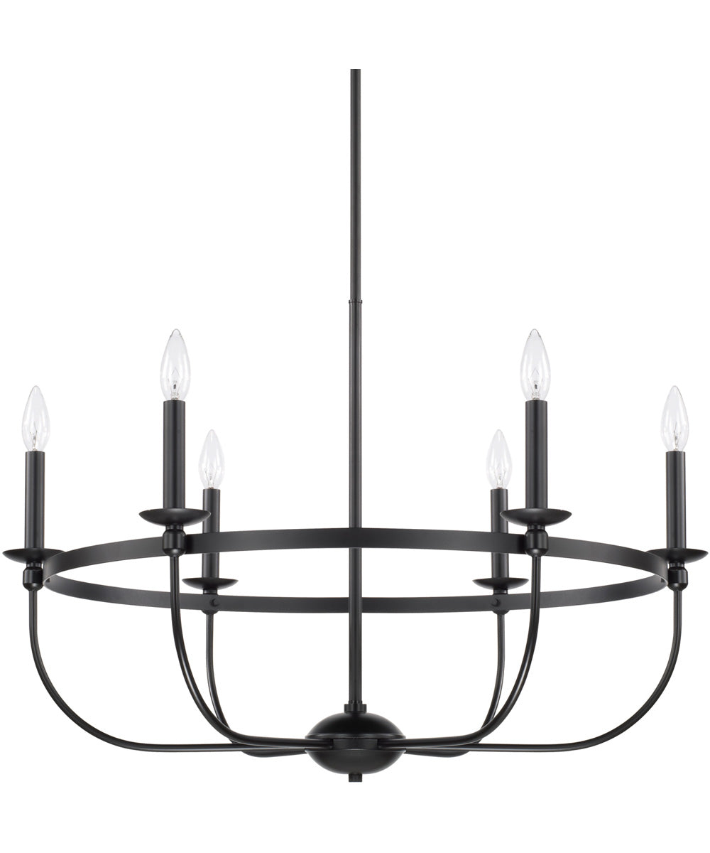 Rylann 6-Light Chandelier In Matte Black