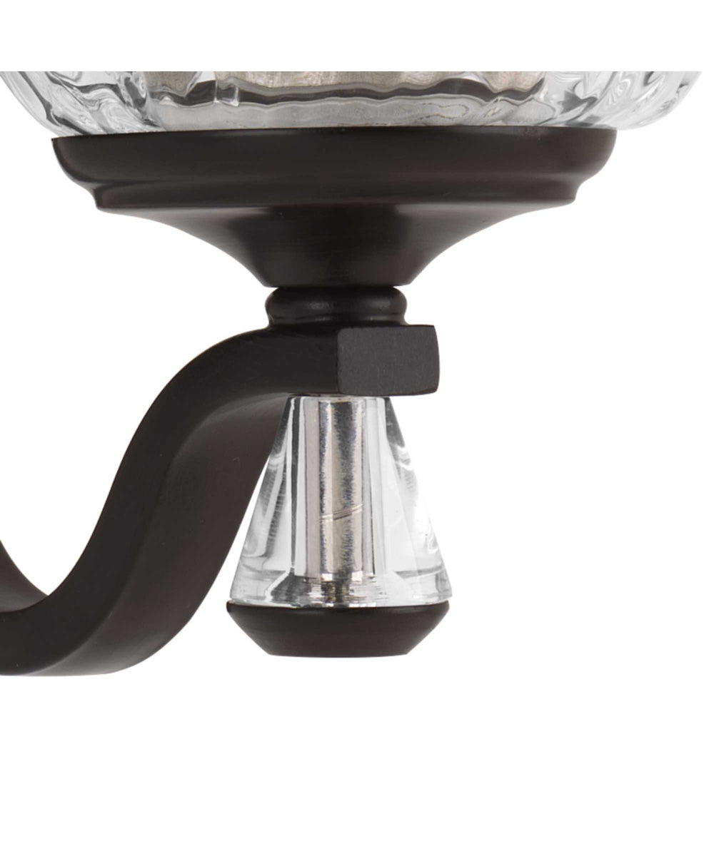 Anjoux 3-Light Clear Water Glass Luxe Bath Vanity Light Antique Bronze