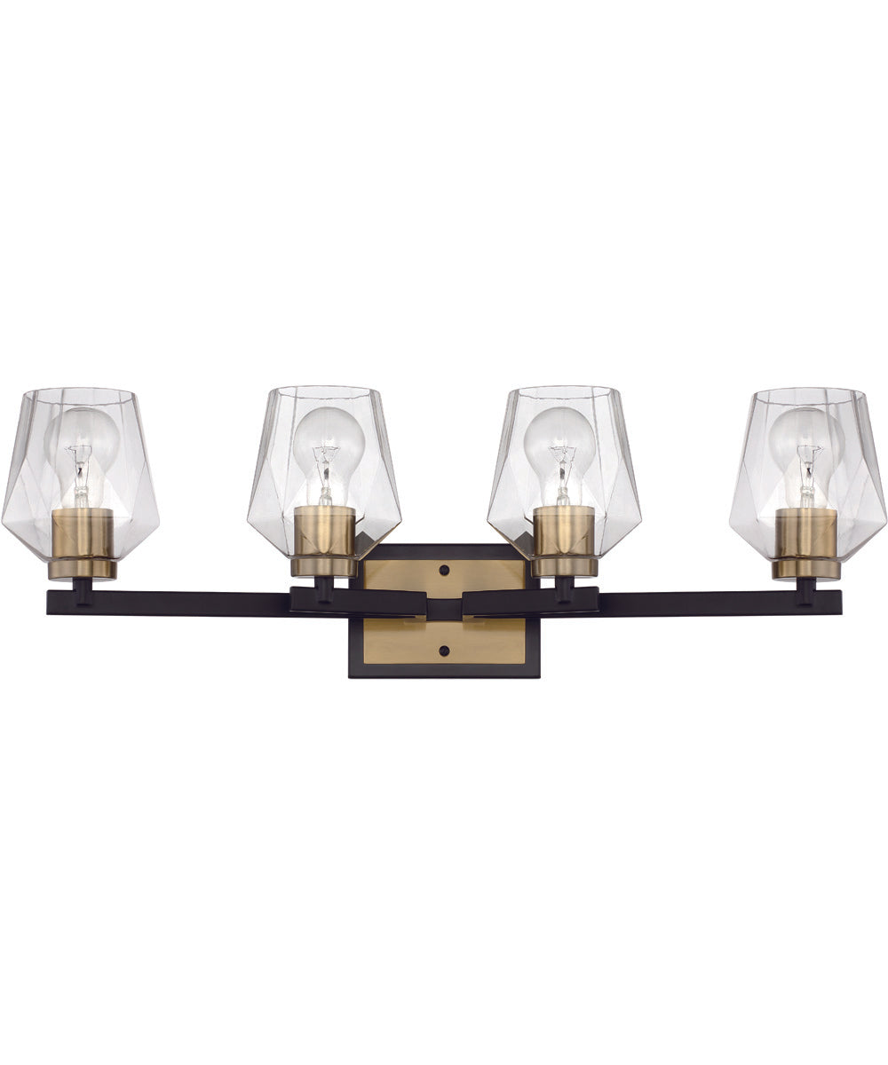 Avante Grand 4-Light Vanity Flat Black/Satin Brass