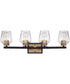 Avante Grand 4-Light Vanity Flat Black/Satin Brass