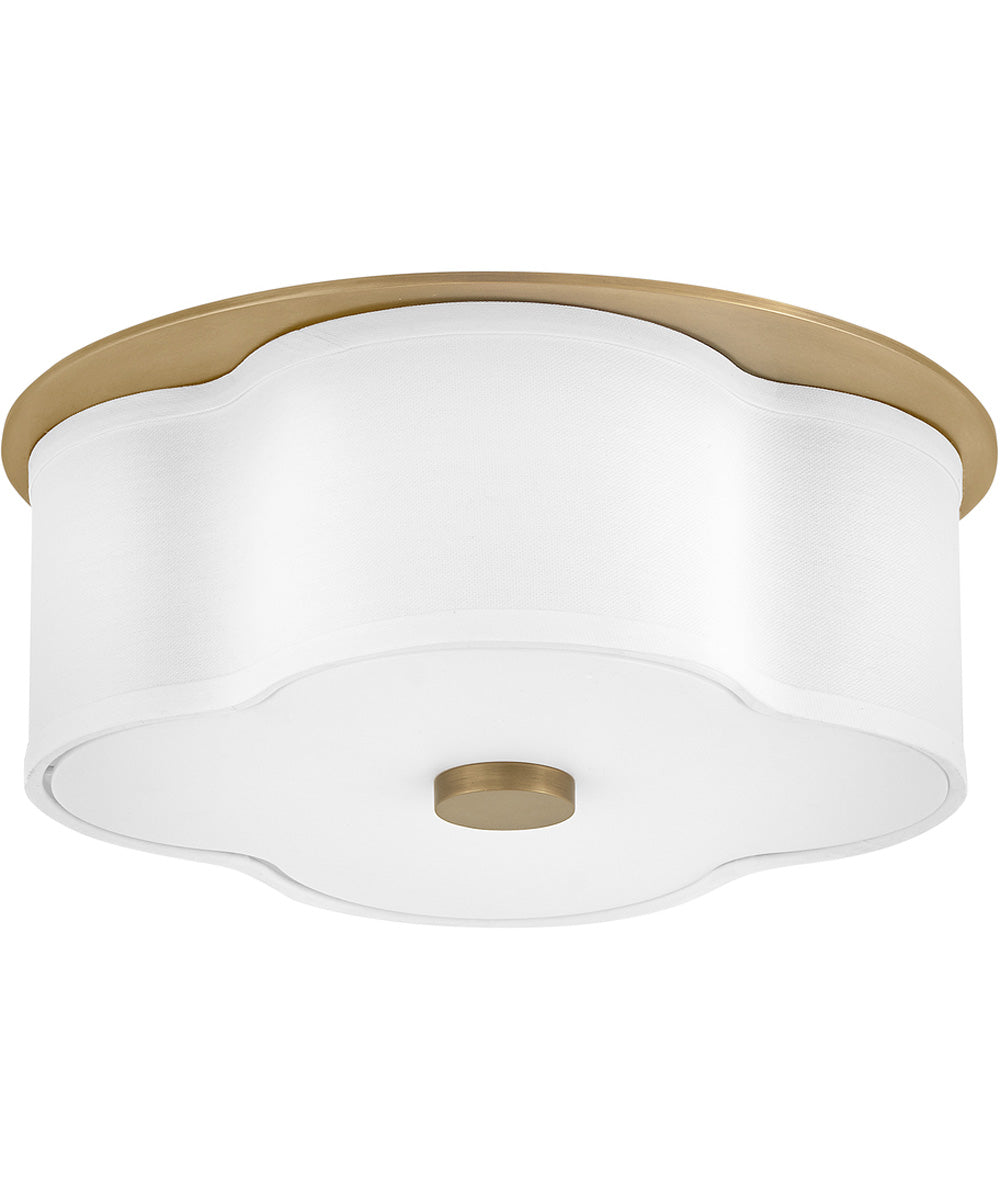 Delaney 2-Light Medium Flush Mount in Heritage Brass