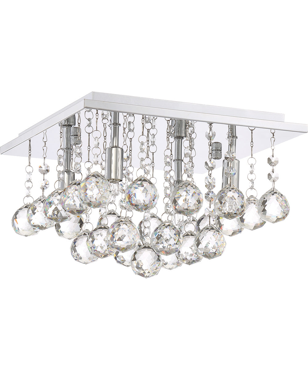 Bordeaux Small 4-light Flush Mount Polished Chrome