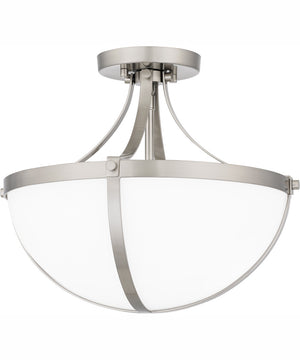 Antebellum Medium 2-light Semi Flush Mount Brushed Nickel