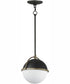 Duke 10 inch Single Pendant Black/Weathered Brass
