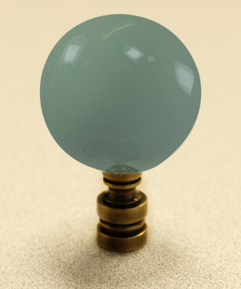 Ceramic 40mm Sage Green Ball Antique Base Lamp Finial 2.25"h