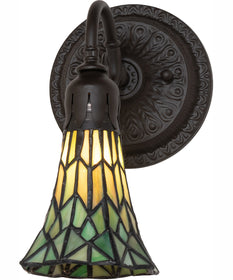 5.5" Wide Stained Glass Pond Lily Wall Sconce