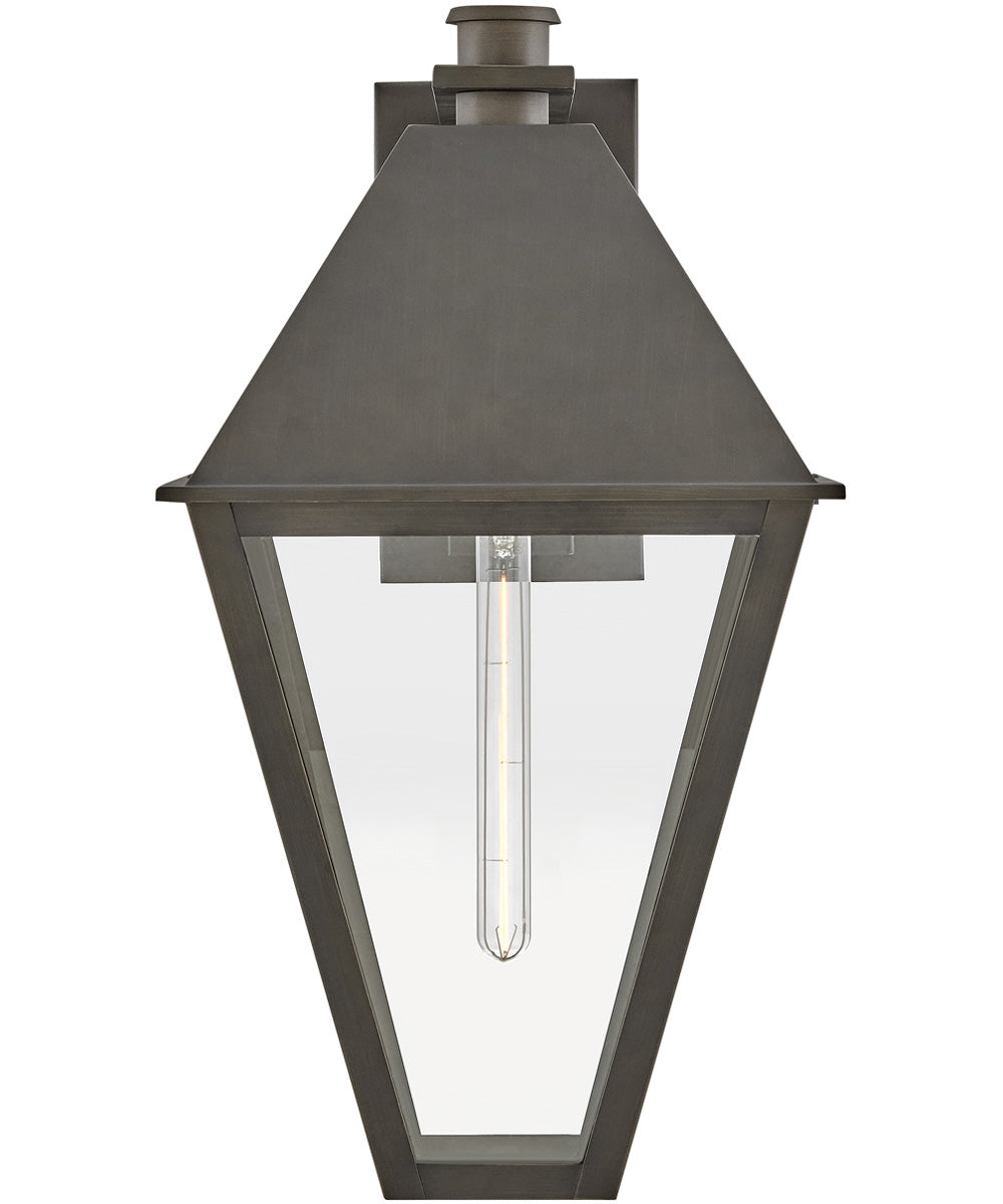 Endsley 1-Light Large Wall Mount Lantern in Blackened Brass