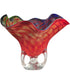 Cinnabar Wave Hand Blown Art Glass Vase