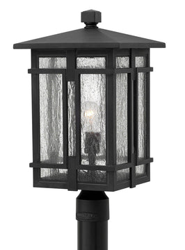 21"H Tucker 1-Light Outdoor Pier Post Light in Museum Black