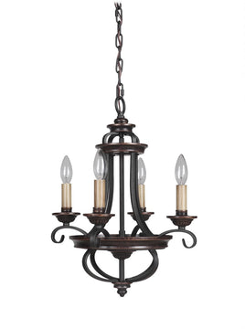 15"W Stafford 4-Light Chandelier Aged Bronze/Textured Black