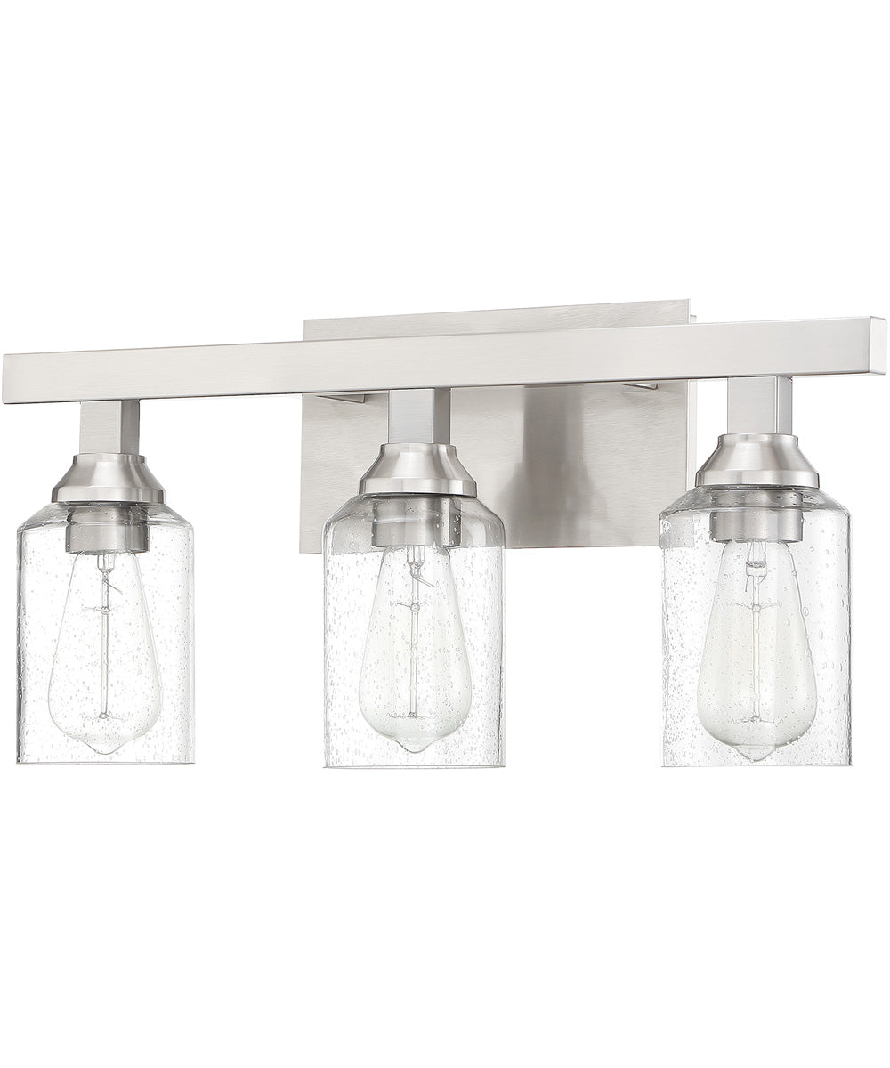 Chicago 3-Light Bath Vanity Light Brushed Polished Nickel