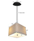 16" W 2 Light Pendant Rounded Corner Square Oatmeal Drum Shade with Diffuser, Black Cord