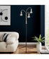 Nilmani 3-Light Floor Lamp Antique Brass/Black