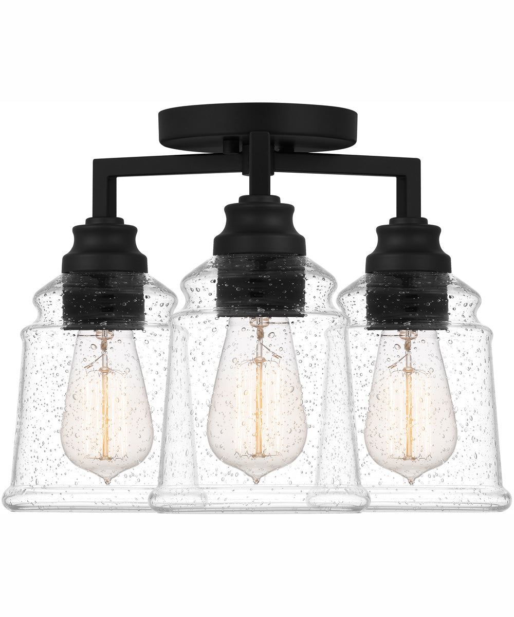 McIntire Medium 3-light Flush Mount Matte Black