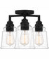 McIntire Medium 3-light Flush Mount Matte Black