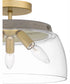 Burkett Medium 3-light Semi Flush Mount Light Gold