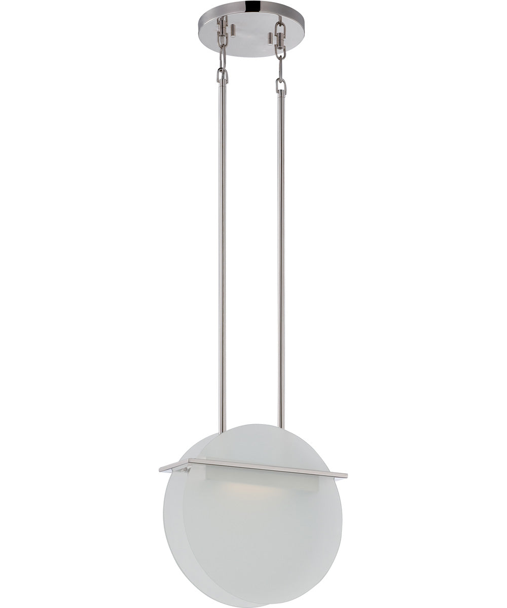 11"W Latitude  LED 1-Light Pendant Polished Nickel