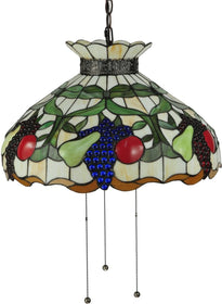 20"W Fruit 3-Light Pendant Brown