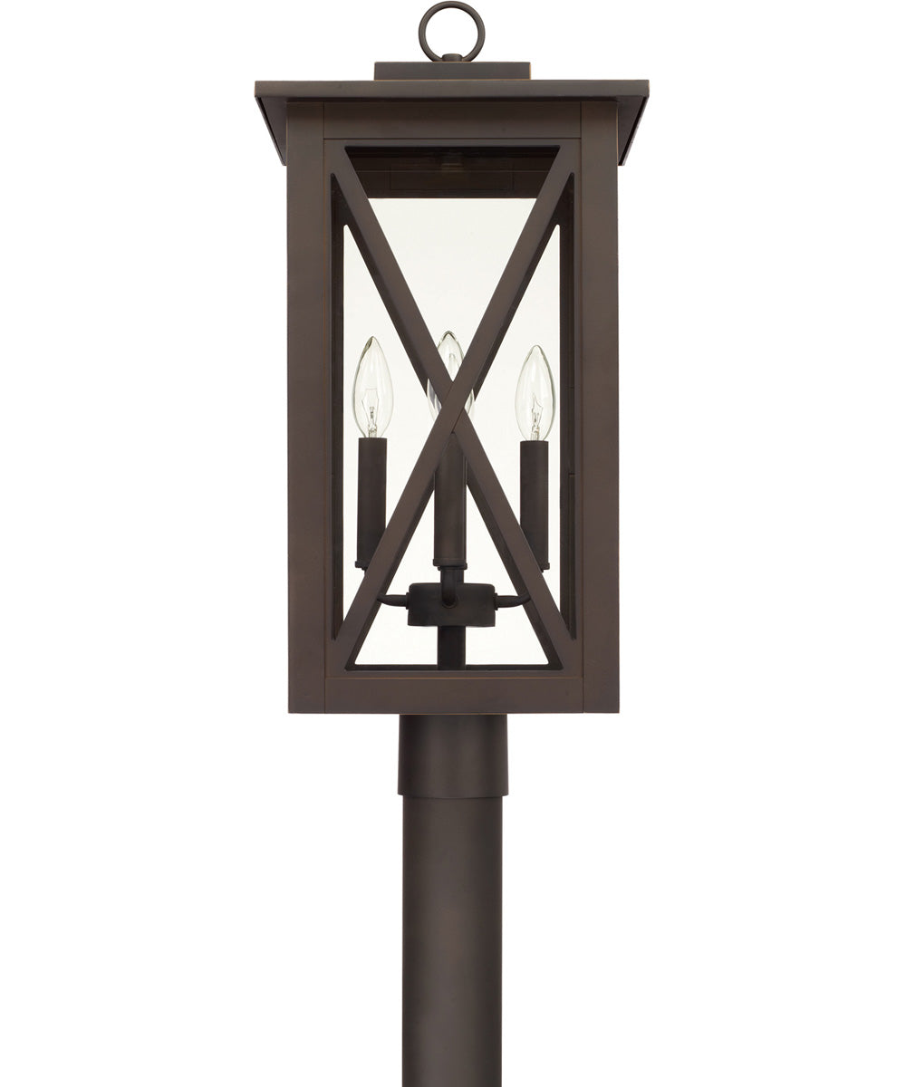 Avondale 4-Light Outdoor Post Mount Rain or Shine - Oiled Bronze with Clear Glass