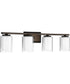 Mast 4-Light Clear Glass Coastal Bath Vanity Light Antique Bronze