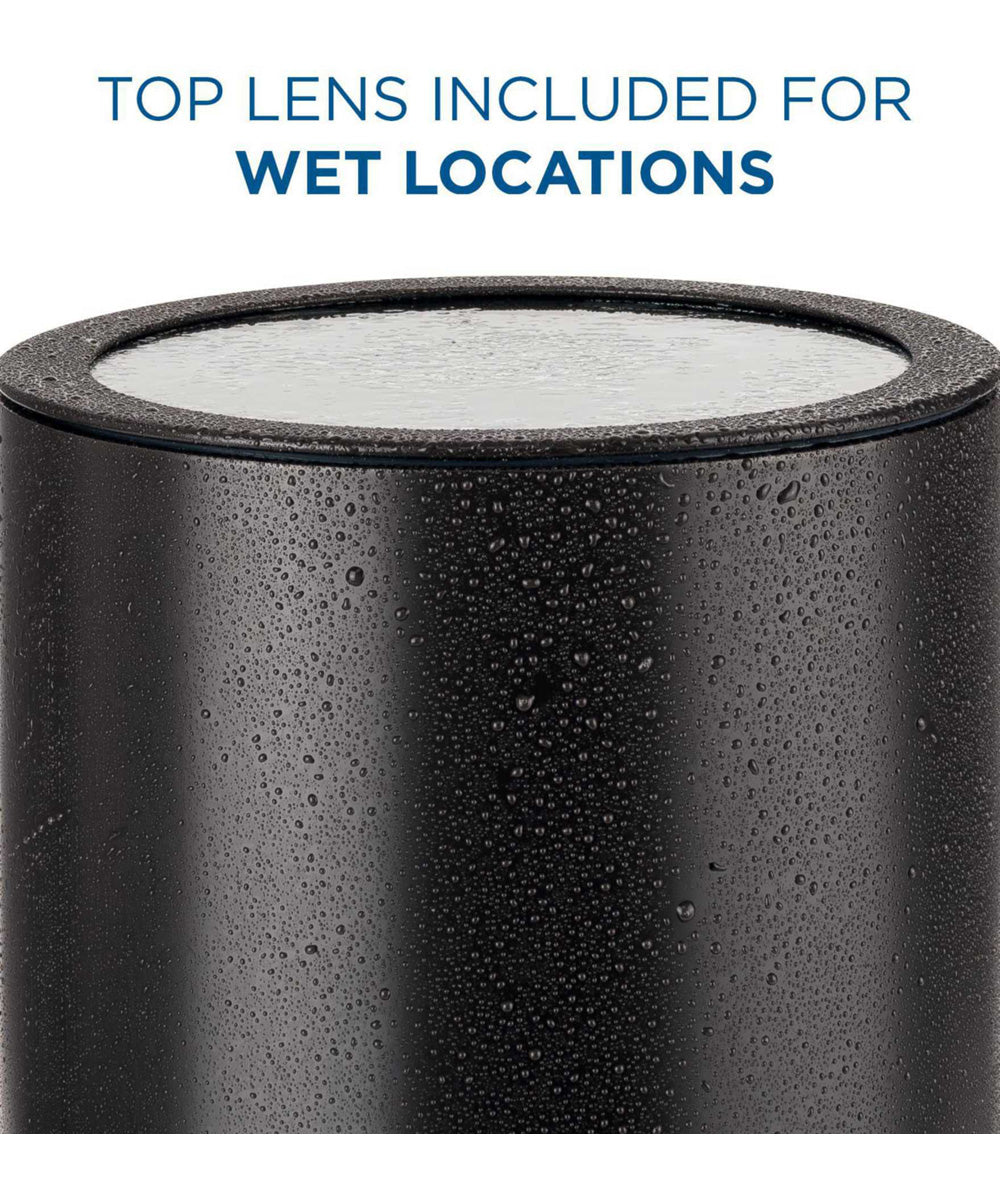 6" Outdoor Up/Down Wall Cylinder 2-Light Modern Outdoor Wall Lantern with Top Lense Antique Bronze