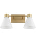 Beldar 2-light Bath Vanity Light Aged Brass w/ Gloss Opal