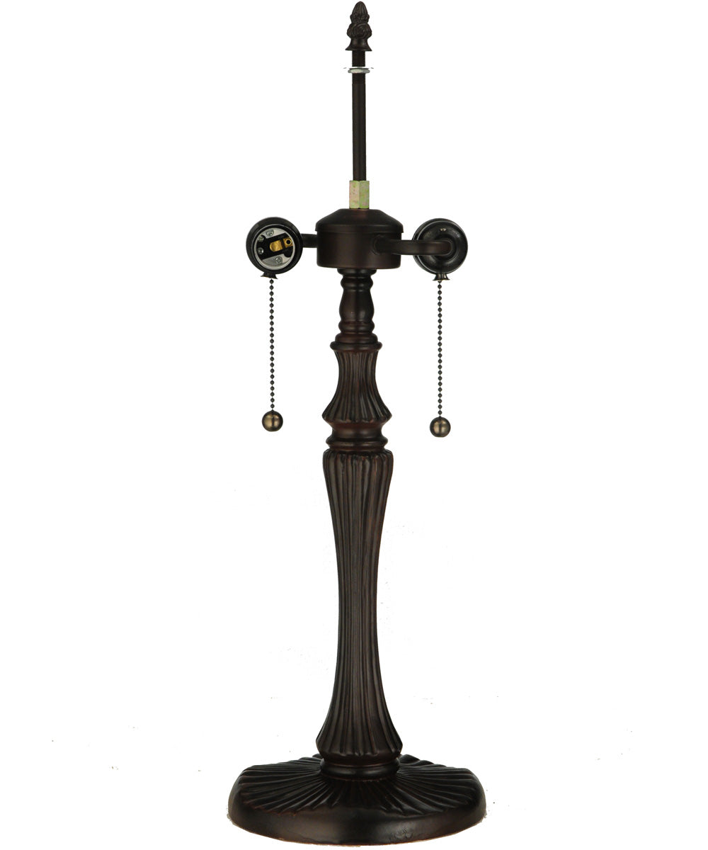 23"H Hanging-head Dragonfly  2-Light Tiffany Table Lamp Brown