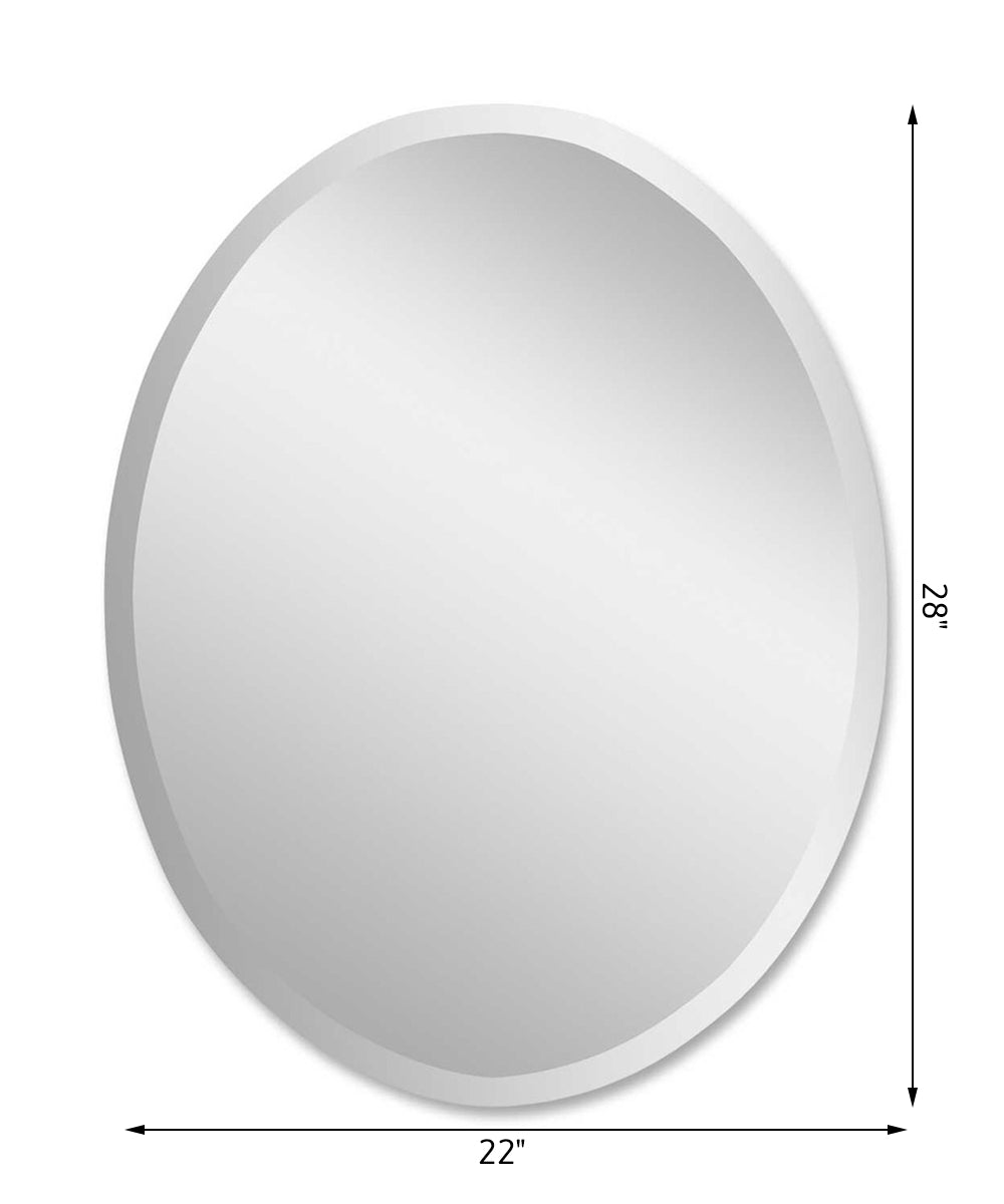 28"H x 22"W Frameless Vanity Oval Mirror