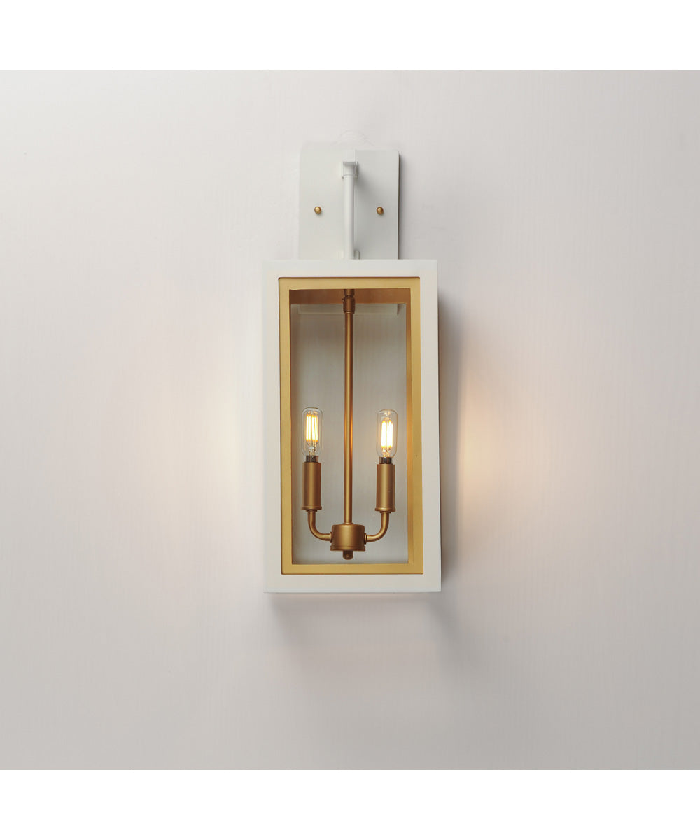 Neoclass 2-Light Outdoor Sconce White/Gold