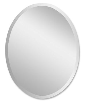 36"H x 24"W Frameless Large Oval Mirror