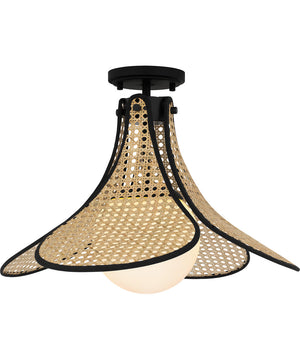 Quoizel Semi-Flush Mount Large 1-light Semi Flush Mount Matte Black