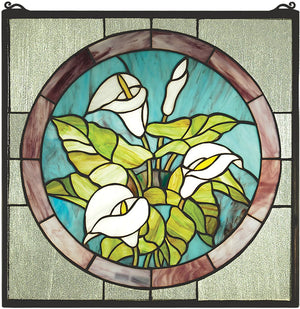 20"H Calla Lily Stained Glass Window