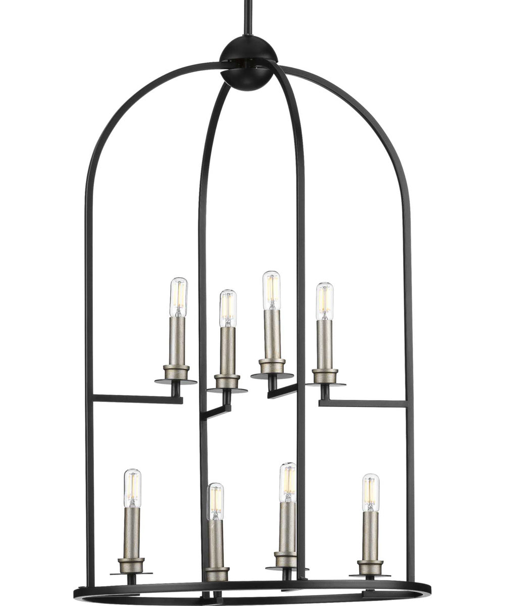 Seneca 8-Light Farmhouse Pendant Light Matte Black