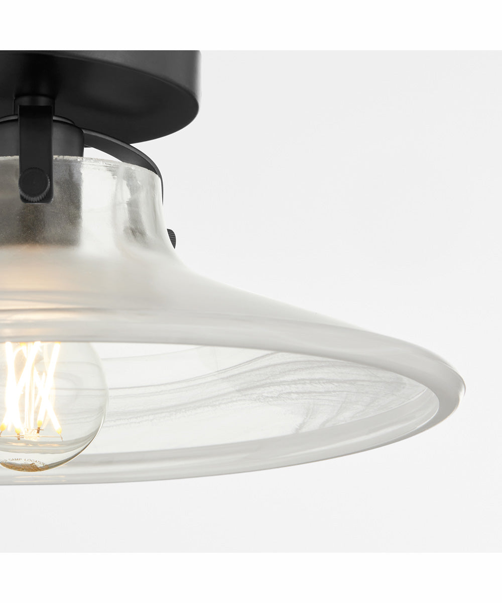 1-light Dual Mount Light Fixture Matte Black