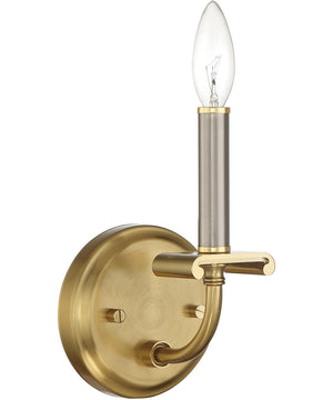 Stanza 1-Light Wall Sconce Brushed Polished Nickel / Satin Brass